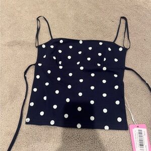 Edikted Navy and White Polka Dot Camisole NWT